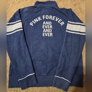 PINK Victoria's Secret Large Vintage Crossbone Dog Logo Full Zip Sweatshirt HTF
